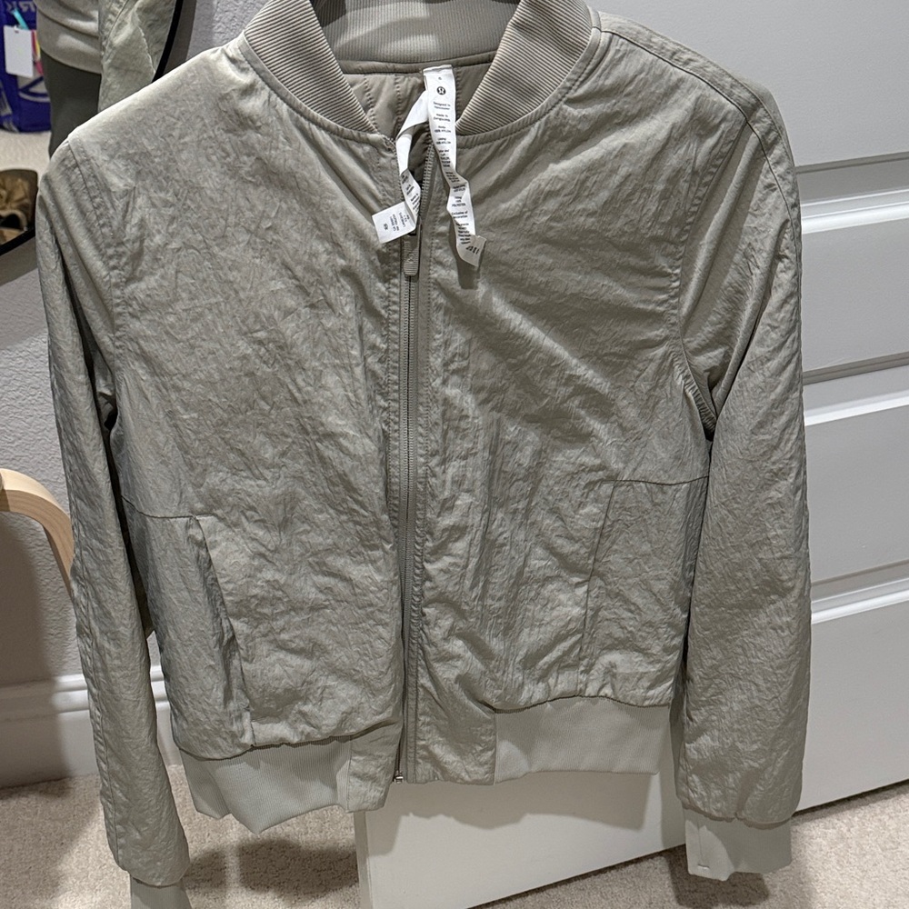 Lululemon Light Grey Reversible Bomber Jacket
